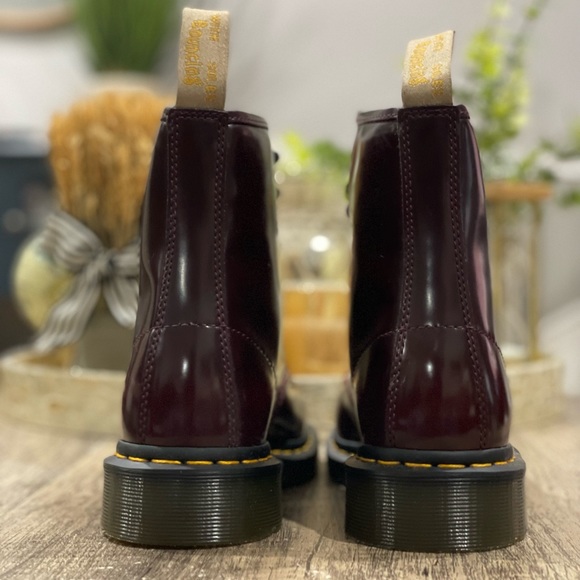 Dr. Martens Vegan 1460 Lace Up Boots Cherry Red Size 8 Women’s - Picture 10 of 14